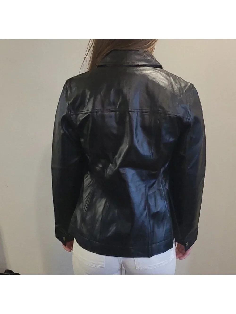 GUILLAUME black genuine leather zip up jacket